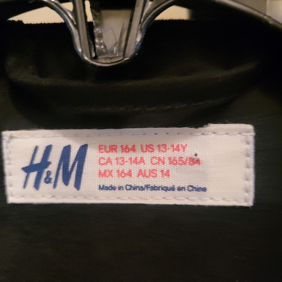 H&M BLACK MICROSUEDE JACKET. SIZE 13/14 Y - Picture 7 of 8